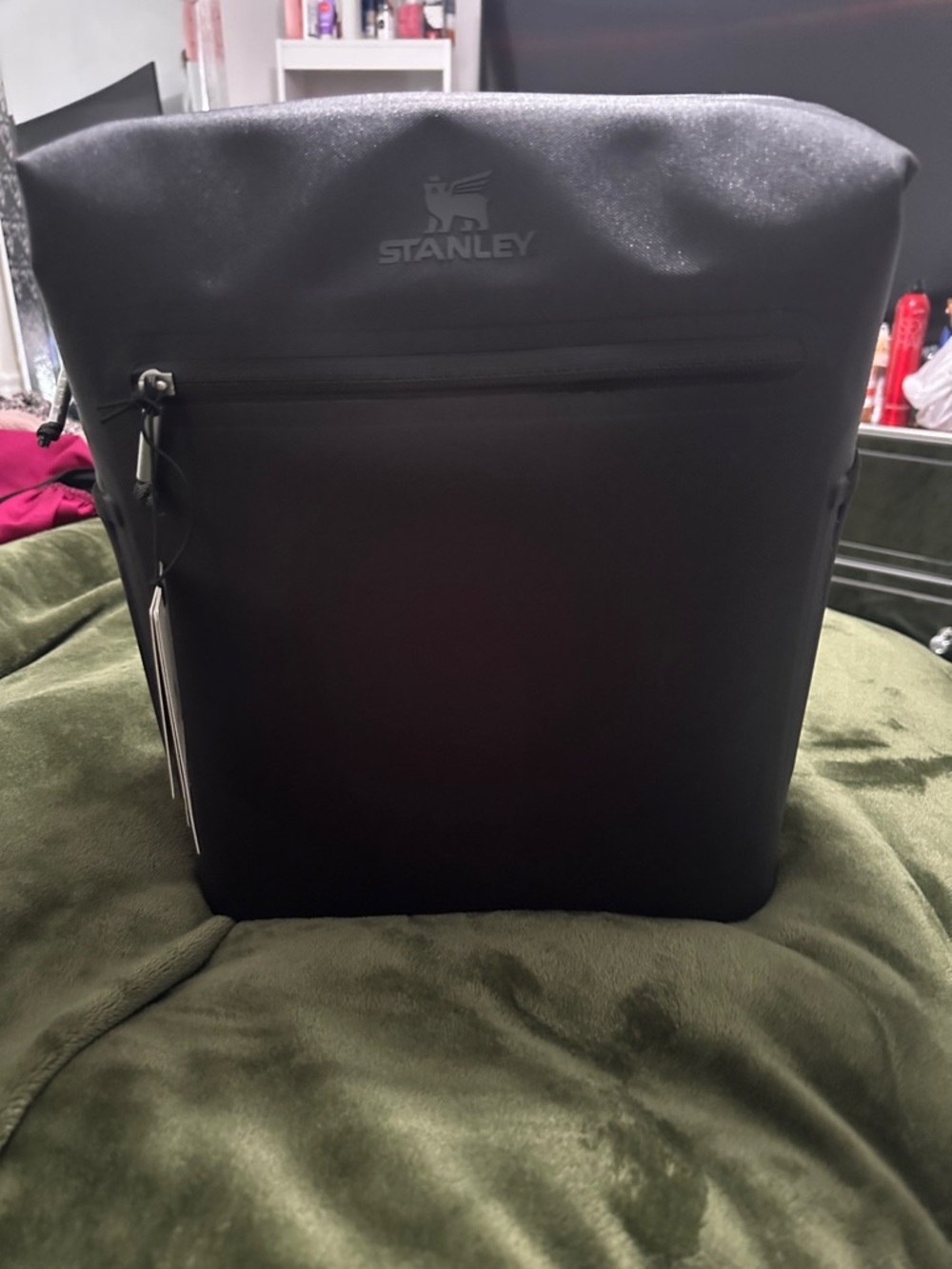 Stanley Black Roll-Top Backpack unisex with Front Zip Pocket Lunch Bag